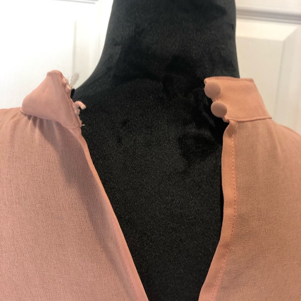 Who What Wear pink ruffle cap sleeve midi dress size large - Picture 6 of 10
